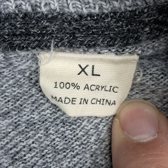 Weatherproof Vintage Mens Gray Waffle Knit Crewneck Sweater XL Acrylic - Picture 3 of 7